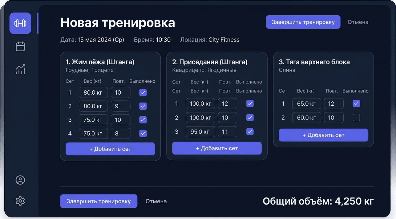 Логирование тренировки